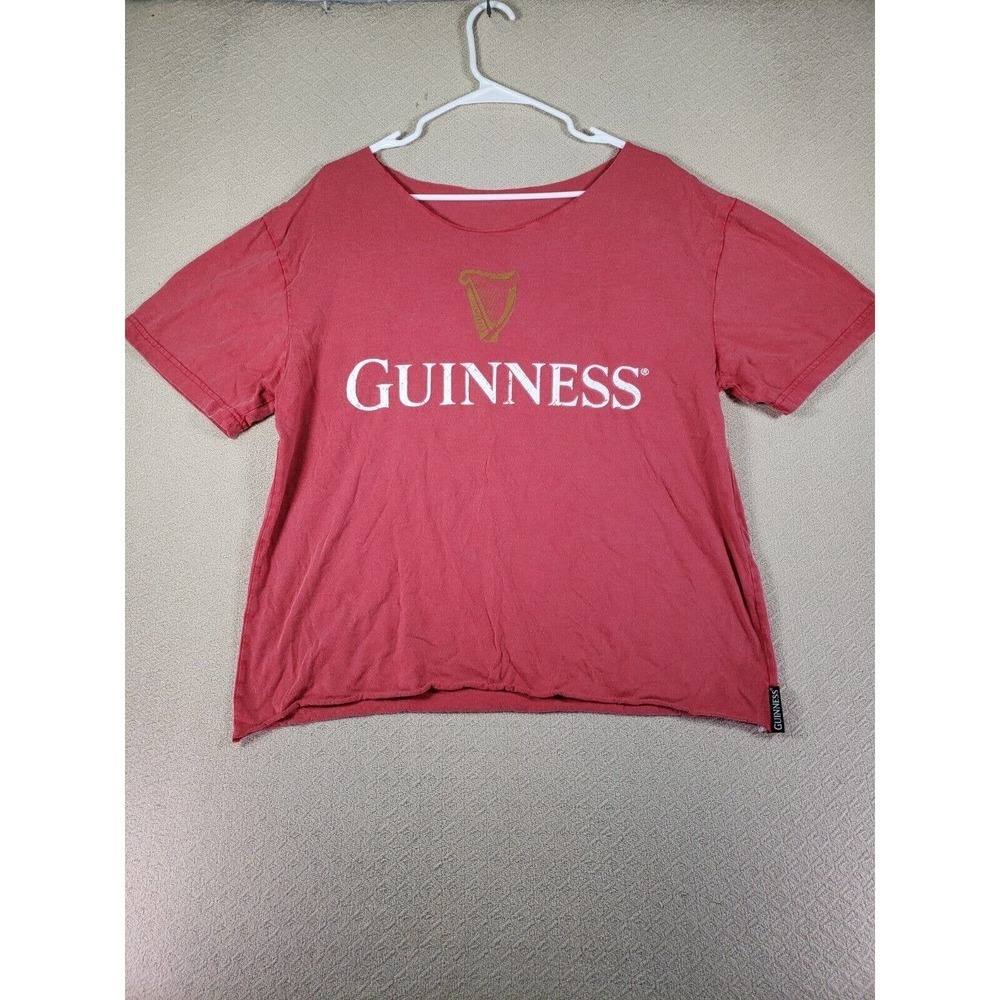 Guinness Top Womens 39 Pink Short Sleeve Logo Print Round Neck Casual T-Shirt
